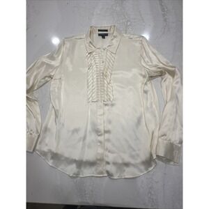 Behnaz Sarafpour For Target Silk Blouse Ruffle ivory Sz XL